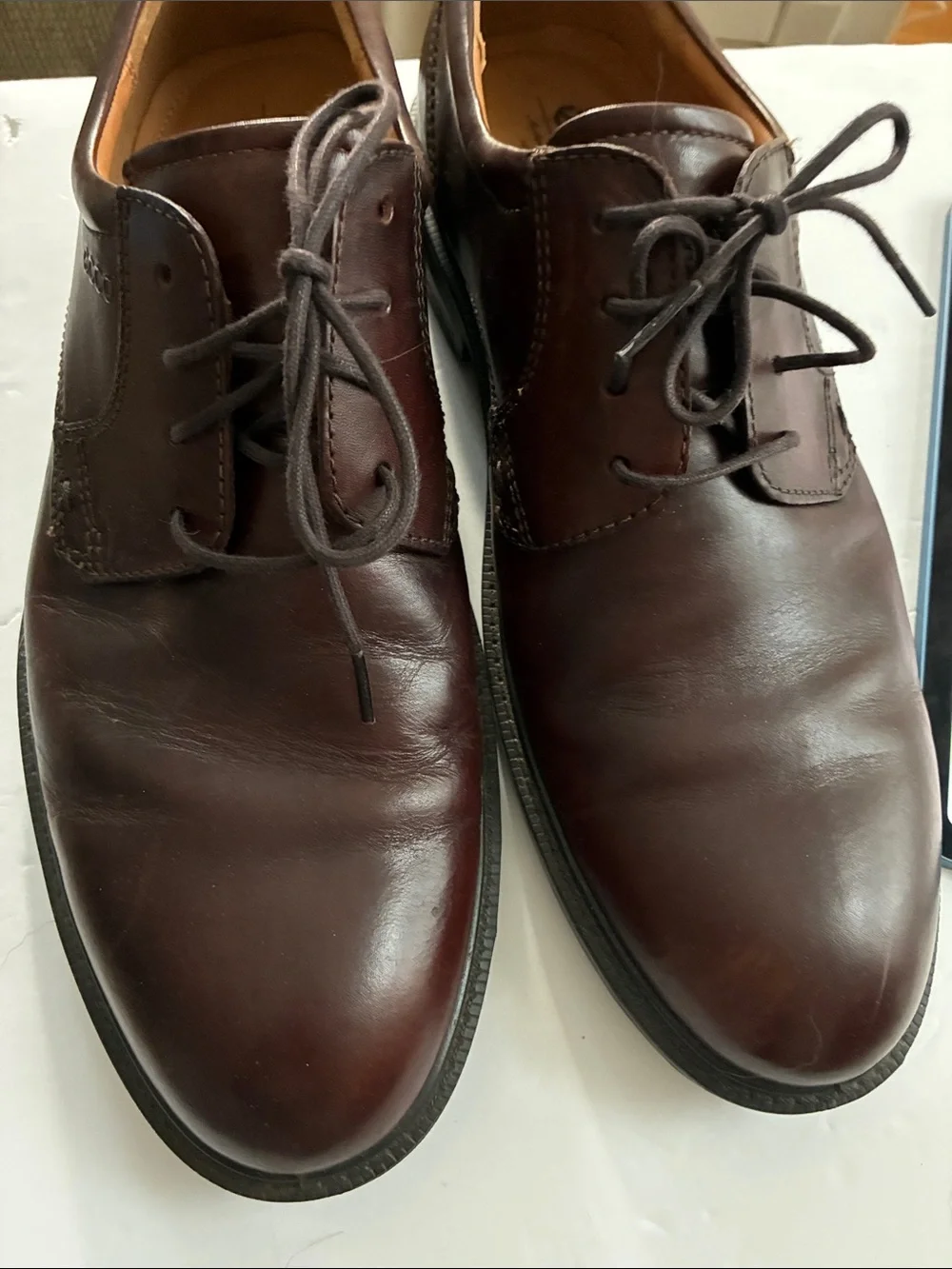 Ecco Men's Classic Lace-Up Leather Dress Shoes - Brown, Size 13.5
